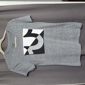 True Religion Womens T-shirt Heathered Gray Blingy Size S GUC READ